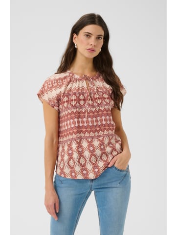 Cream Kurzarm-Bluse CRTiah Regular fit in Ethnic Geometric Pale