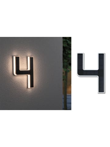 paulmann Outdoor Solar Hausnummer 4 in schwarz - H:230mm