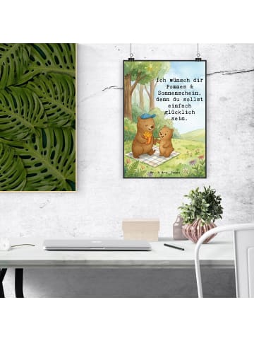 Mr. & Mrs. Panda Wandbild Bär Kind Pommes Design mit Spruch in Weiß