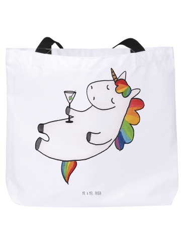 Mr. & Mrs. Panda Strandtasche Einhorn Blümchentail ohne Spruch in Weiß