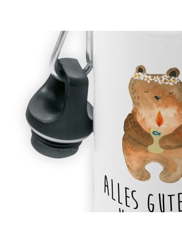 Mr. & Mrs. Panda Wasserflasche Bär Kommunion mit Spruch in Weiß