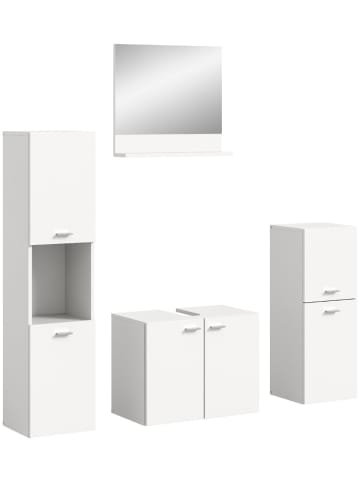 ebuy24 Badmöbelset Boston (4-teilig) Weiß 137 x 33 cm