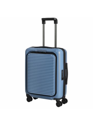 Mandarina Duck Tank Case - 4-Rollen-Trolley mit Fronttasche 55 cm in china blue