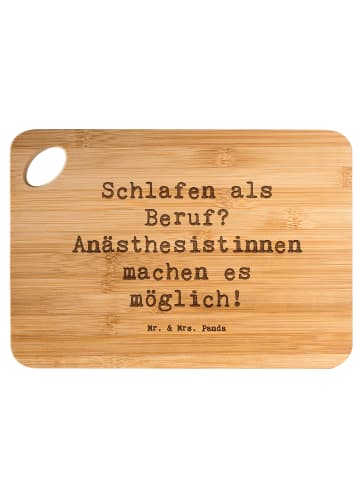 Mr. & Mrs. Panda Hackbrett Spruch Anästhesistin Freude mit Spruch in Braun