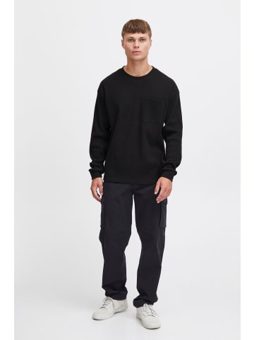 !SOLID Sweatshirt SDHalwest 21108024 Basic Langarmshirt in Waffelstruktur in Schwarz