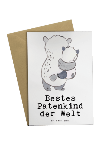 Mr. & Mrs. Panda Grußkarte Panda Bestes Patenkind der Welt mit S... in Weiß