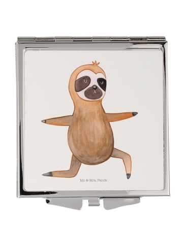 Mr. & Mrs. Panda Mini Spiegel Faultier Yoga ohne Spruch in Weiß