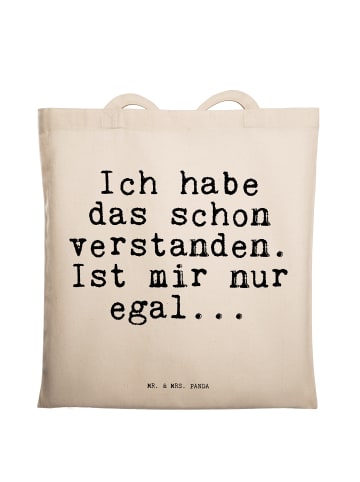 Mr. & Mrs. Panda Tote Bag Ich habe das schon... mit Spruch in Creme