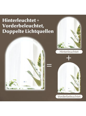 COSTWAY LED Badspiegel mit Beleuchtung in Silber