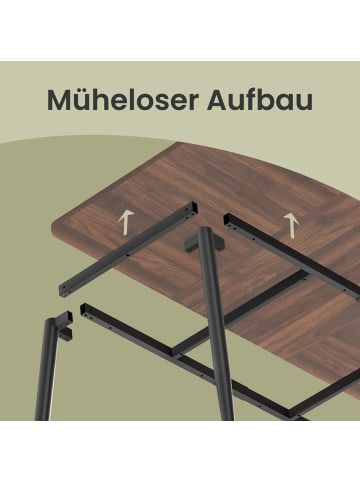 VASAGLE Esstisch Island in Walnussbraun - (B)140 x (H)75 x (T)75 cm