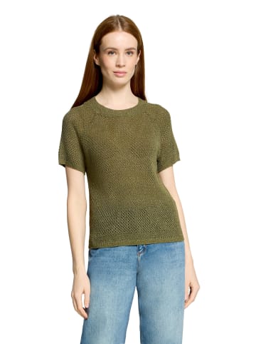 CARTOON Strickpullover mit Rundhalsausschnitt in Khaki/Gold
