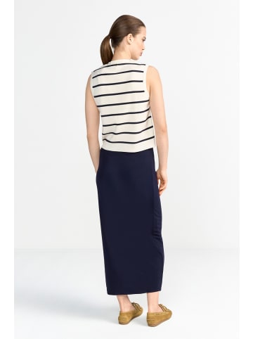 Rich & Royal Gestreifte Knit Vest in Pearl White