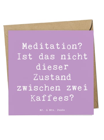 Mr. & Mrs. Panda Grußkarte Spruch Innere Ruhe Kaffee mit Spruch in Lavendeltraum