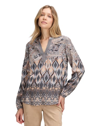 Betty Barclay Longbluse mit Stehkragen in Grau/Beige