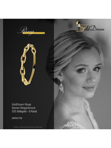 GoldDream 333 Gelbgold - 8 Karat Damen Ringe Chain Fingerring  58 (18,5)