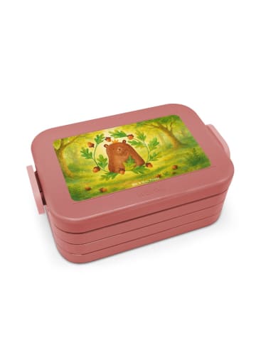 Mr. & Mrs. Panda Lunchbox Bär König Design ohne Spruch in Rot Pastell