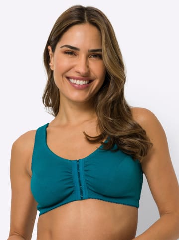 Sieh an! Entlastungs-BH ohne Bügel in aquapetrol + elfenbein-bedruckt