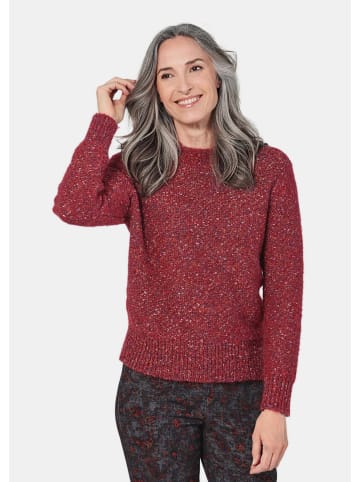 GOLDNER Kurzgröße:  Strickpullover Weicher Bouclé-Pullover, Stehkragen in cayenne / melange