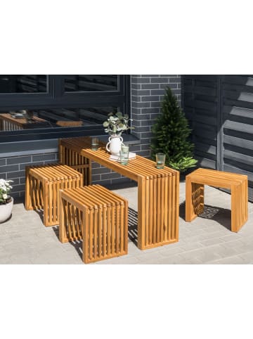 Beliani 4-tlg Gartentisch Set BELLANO in Braun