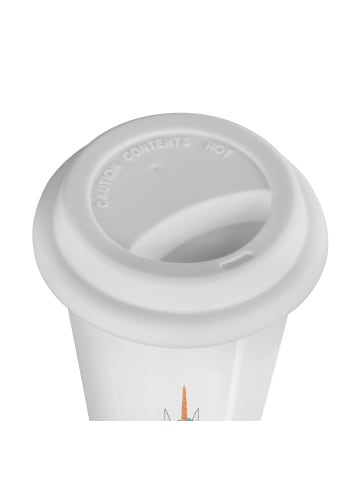 Mr. & Mrs. Panda ToGo Kaffeebecher Einhorn Mann ohne Spruch in Weiß