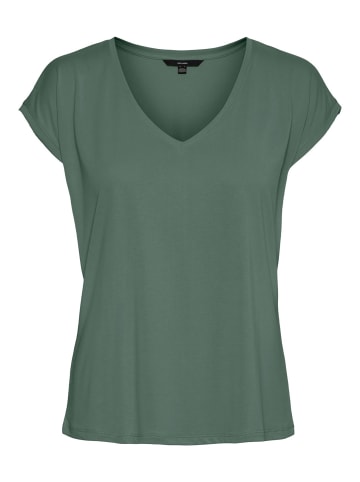 Vero Moda Basic Stretch T-Shirt V-Neck VMFILLI in Grün-2