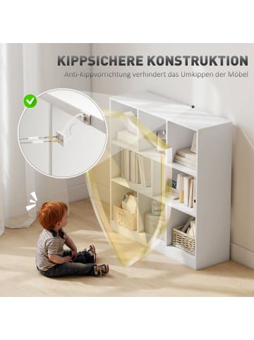 HOMCOM Bücherregal in Weiß 97,5L x 30B x 100H cm