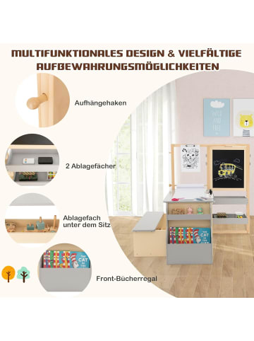 COSTWAY 6 in 1 Standtafel Set ab 3 Jahren in Grau