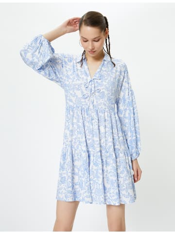 KOTON Kleid in Blau Gemustert