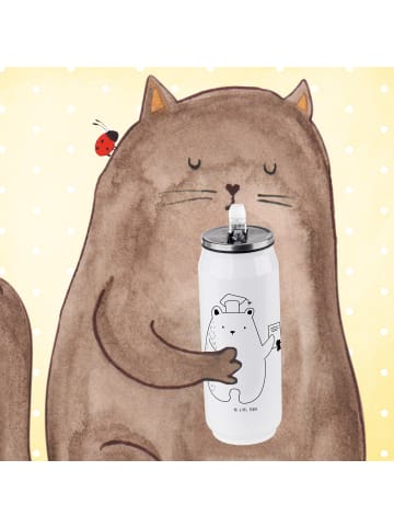 Mr. & Mrs. Panda Getränkedosen Trinkflasche Bär Prüfung ohne Spruch in Weiß
