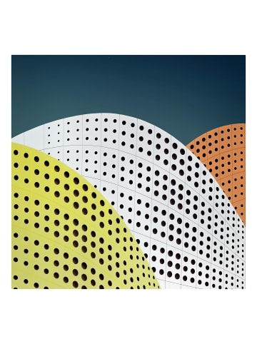 WALLART Leinwandbild - Perforation in Architektur in Bunt