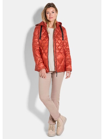 GOLDNER Kurzgröße:  Jacke Steppjacke mit Rautenmuster in terrakotta