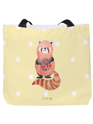 Mr. & Mrs. Panda Shopper Tasche Roter Panda ohne Spruch in Gelb Pastell