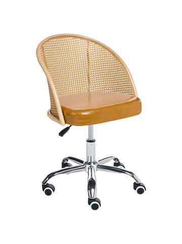 Beliani Bürostuhl BALTIMORE in Braun/Silber/Schwarz - (W) 50 x (H) 76 x (L) 50 cm