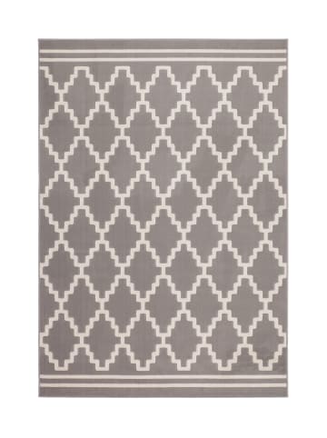 Kayoom Kurzflor Teppich Lina 225 in taupe - elfenbein - rechteckig