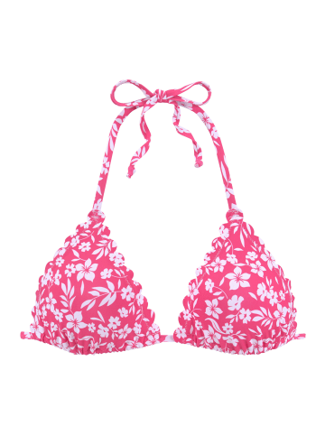 Vivance Triangel-Bikini-Top in neonpink-weiß