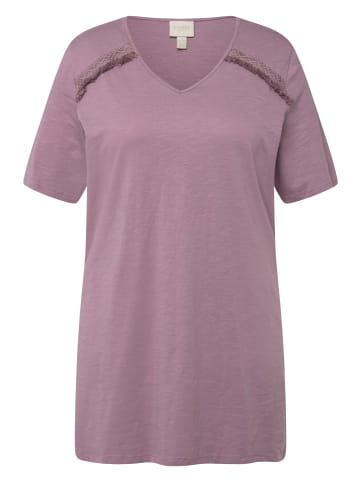 Ulla Popken Longshirt in grau-flieder