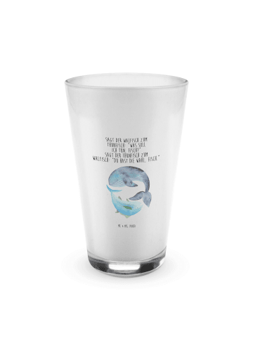 Mr. & Mrs. Panda Wasserglas Walfisch Thunfisch mit Spruch in Transparent