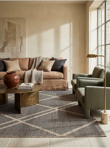 KADIMA DESIGN Läufer Berber Geometrisch flachgewebt pflegeleicht Wohnzimmer Flur in Schwarz