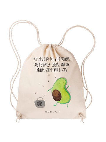 Mr. & Mrs. Panda Sportbeutel Avocado Tanzen mit Spruch in Creme