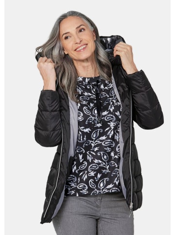 GOLDNER Lange Steppjacke Lange Steppjacke mit Kapuze in schwarz