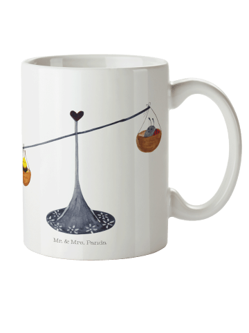 Mr. & Mrs. Panda Plastikbecher Sternzeichen Waage ohne Spruch in Weiß