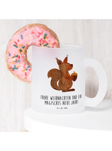Mr. & Mrs. Panda Kaffeebecher Eichhörnchen Weihnachten mit Spruch in Transparent