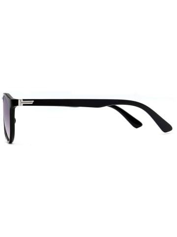 styleBREAKER Sonnenbrille in Schwarz-Silber / Grau Verlauf