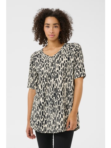 Kaffe Stricktunika BPanika A-shape in Turtledove/Black Paint Print