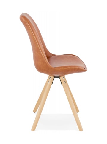 KADIMA DESIGN Esszimmerstuhl STREET | Küchenstuhl mit Buchenholzbeinen in Braun-Beige