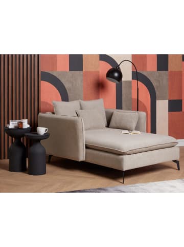Beliani Chaiselongue CHARMES Beige/Schwarz - (W) 124 x (H) 72 x (L) 159 cm symmetrisch