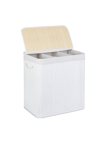 relaxdays Wäschekorb in Weiß - (B)62,5 x (H)62 x (T)42,5 cm