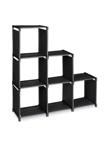 relaxdays 2 x Stufenregal in Schwarz - (B)106 x (H)109 x (T)30 cm