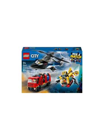 LEGO Bausteineset City Kombinationsset mit Hubschrauber, Löschauto, U-Boot, ab 7J