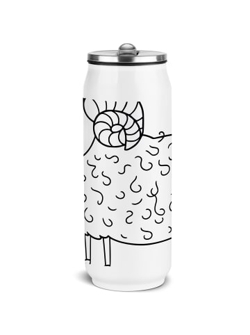 Mr. & Mrs. Panda Wasserflasche Sternzeichen Widder ohne Spruch in Weiß